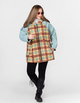 Checkered jacket with zipper